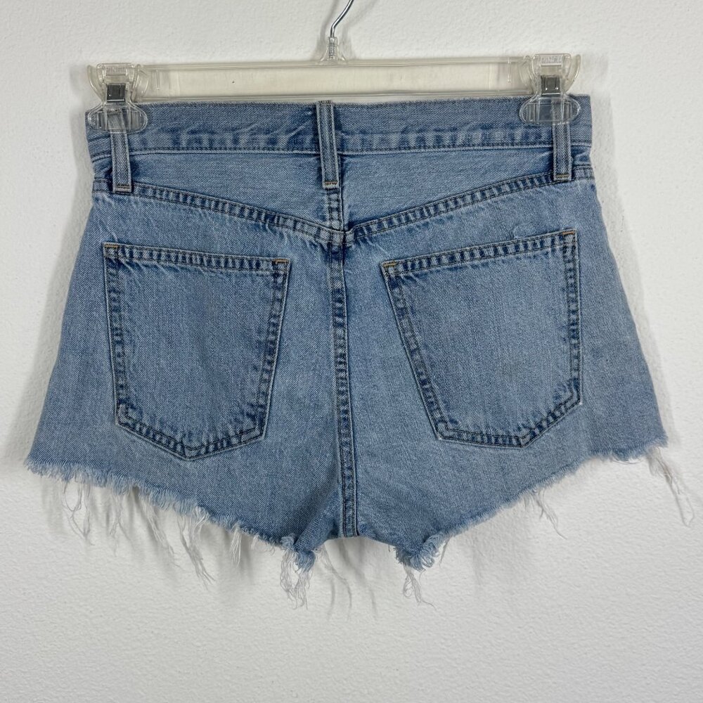 Current/Elliott Jean Shorts Ultra High Waist Size 26 Raw Hem Button Fly - Picture 2 of 9